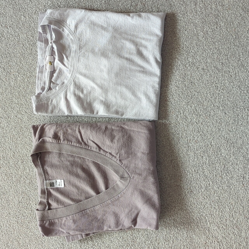 Kotn & Los Angeles Apparel Lot of 2 Grey Gray Cotton T-shirts